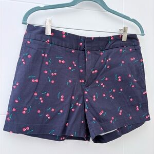 Cynthia Rowley Navy Cherry Print Shorts